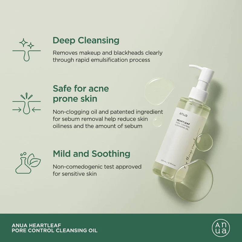 Anua Cleanser Heartleaf Pore Control Cleansing Oil key benefits